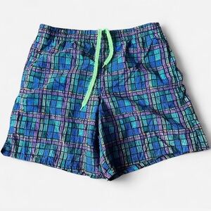 VTG Catalina Vibrant Plaid Swim Trunks